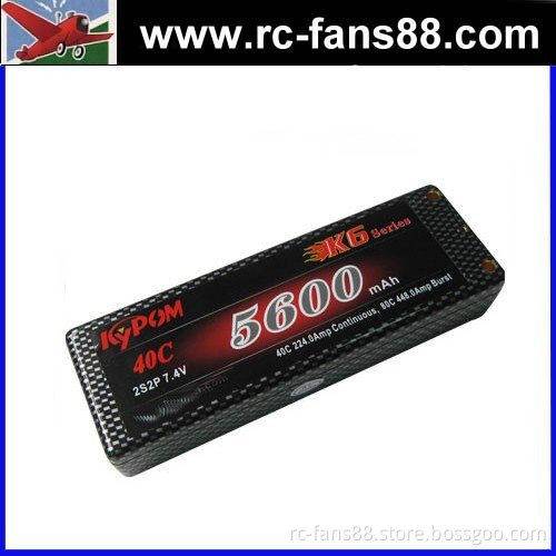 Kypom 7.4v 5600mah 40C Li-polymer Battery Hard Case for RC Car